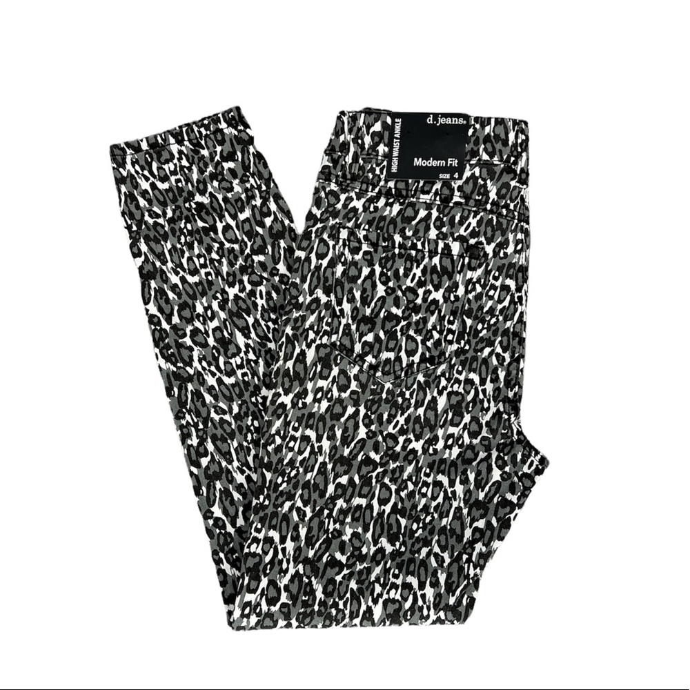 High Waist Animal Print Jeans